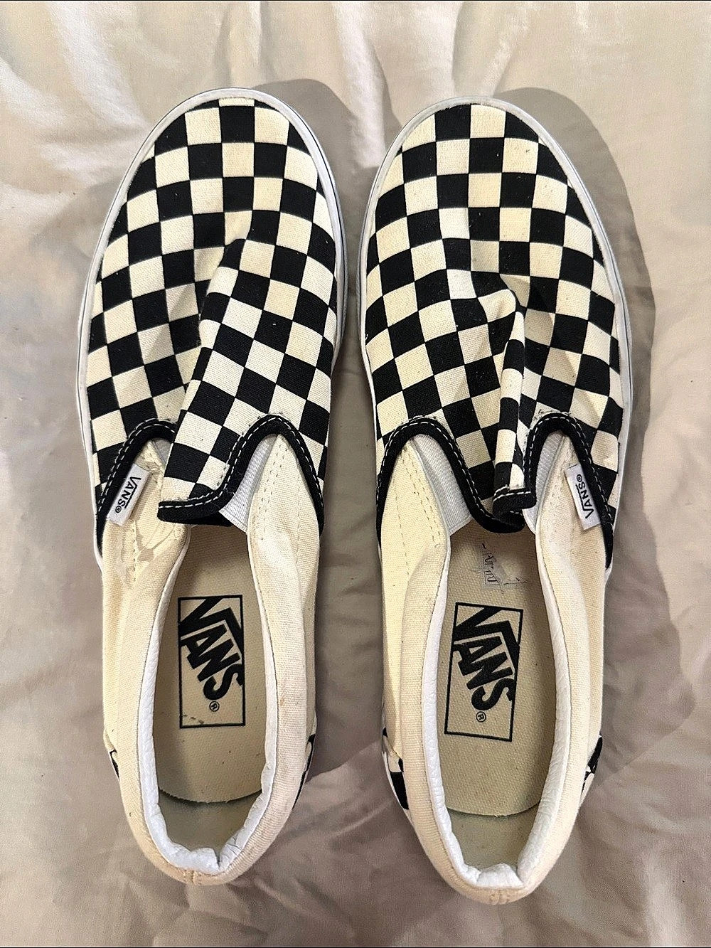 Vans Classic Slip-On Checkerboard Sneakers Black & White